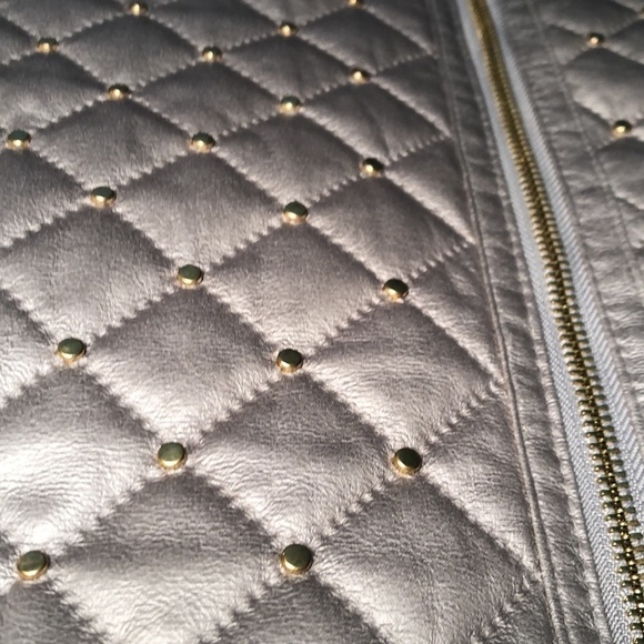 ELLEN TRACY Gold Studded Zip Close Vest - XS - Picture 5 of 8